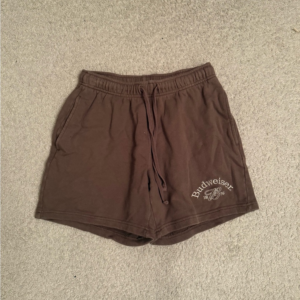 Budweiser Pacsun Mauve Logo Elastic Waist Shorts
